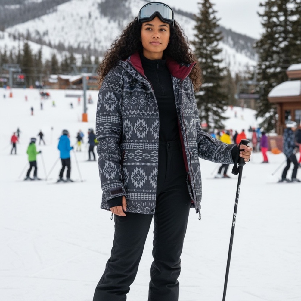 Women's Patterned Black Jacket